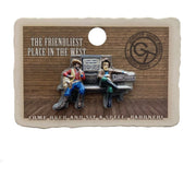 Knott's Berry Farm Cowboys on a Bench Collectible Pin